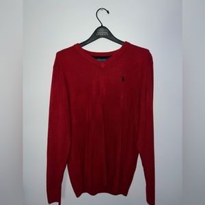 U.S. Polo Association - V-Neck Sweater -  Red - Size M